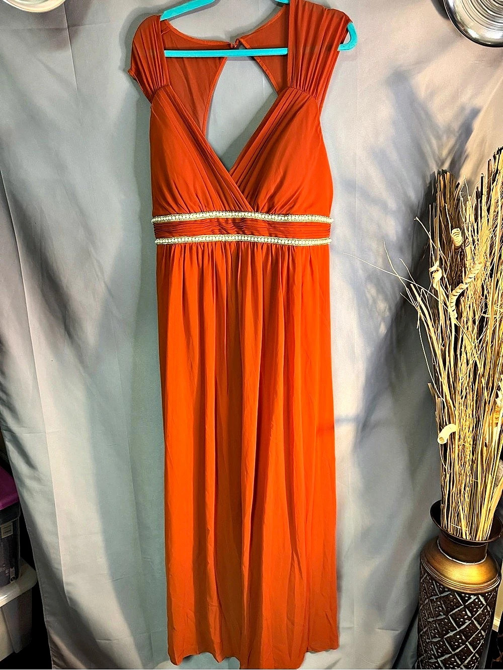 Orange Cutout Maxi Dress NWT